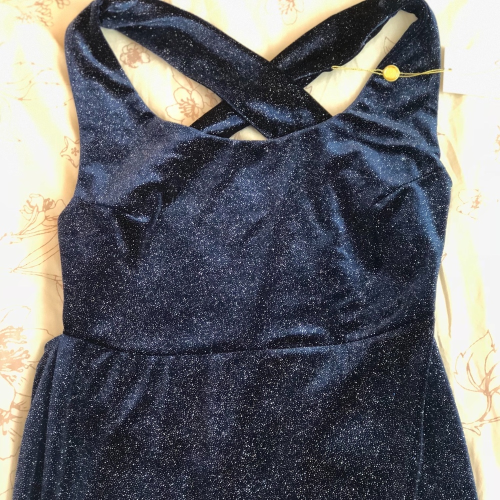 Gemeli Power-Stunning sparkly navy velvet gown - Picture 4 of 4